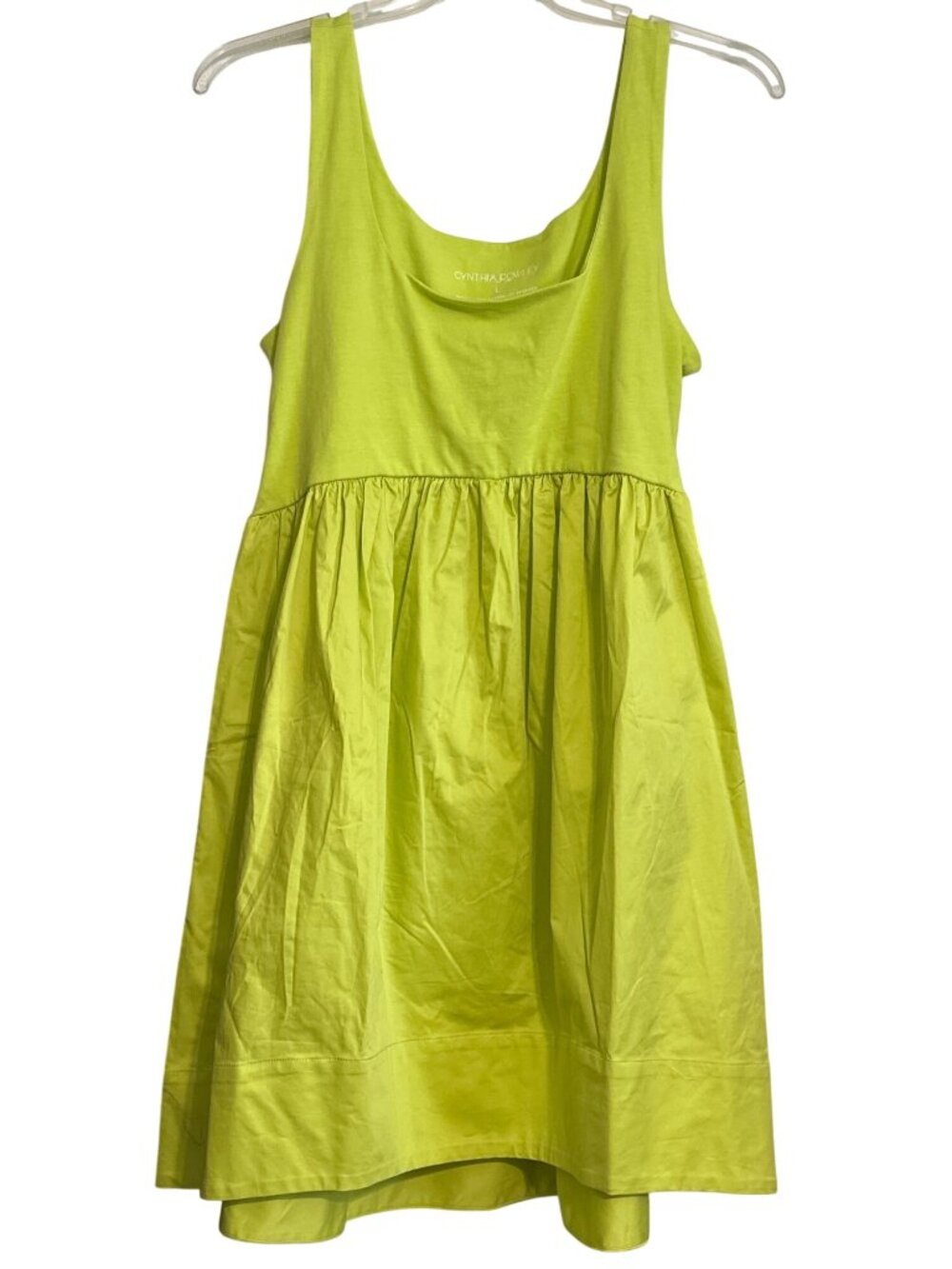 Cynthia Rowley Lime Green Sleeveless Fit & Flare Dress Womens Size L - Picture 1 of 7
